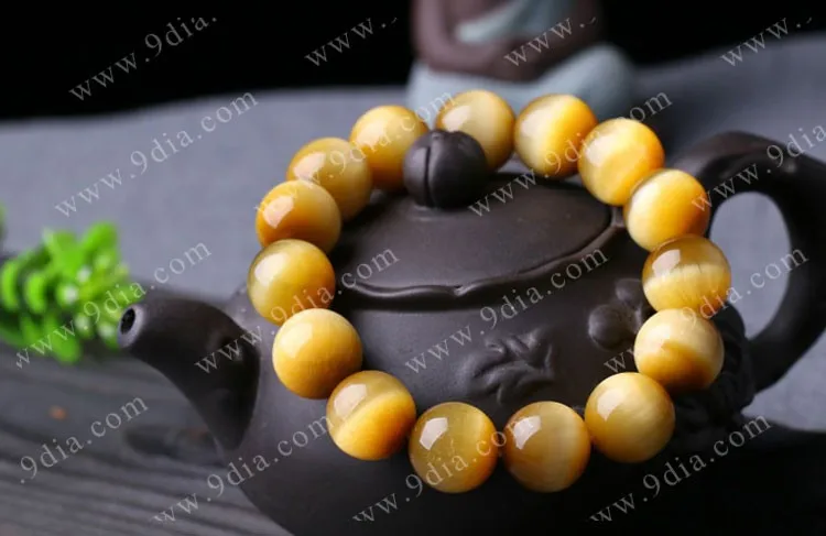 New Arrivals Gold Tiger Eye Charm Bracelet for Men 10mm-16mm Sizes with Natural Stone Beads for Weddings Anniversaries Parties