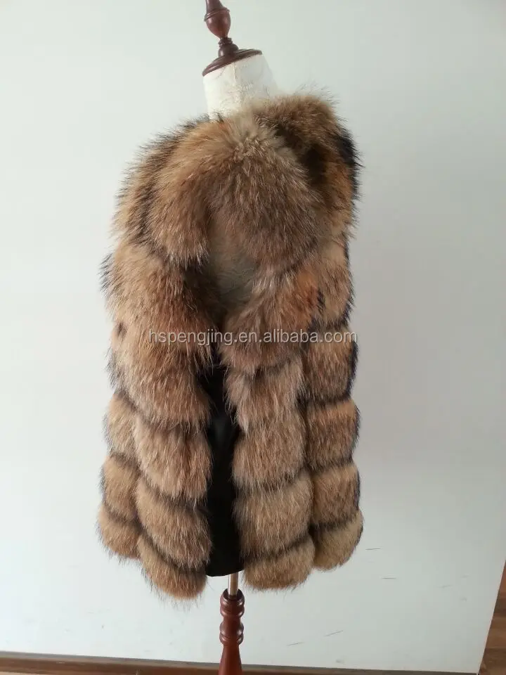 2016ホット販売最新スタイル本物のアライグマの毛皮のベスト仕入れ・メーカー・工場