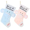 SJ319 Creative 2019 baby's first boy and girl blue pink skin-friendly big mouth monkey christmas stocking