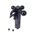 Chrome Plated Trailer Towing Triple Ball Hitch Mount with Hook