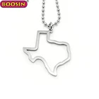 Personalized Stainless Steel Texas Outline Pendant Hollow Map State Charm