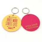 Private Brand Name 3d Pvc Silicone Logo Custom Design Round Rubber Keychains