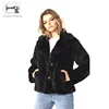 High Qualityjean jacket fur collar women leather winter jacket with fur