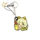 Wholesale Cheap Custom 3D 2D Shape Plastic Silicon Rubber Emoji Soft PVC Keychain With Logo
