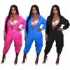 SD9058 Europe and America hot sale women Solid color long sleeve zipper jumpsuit