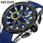 Megir 2053G Customized Fashion Multi-Function Automatic Chronograph Silicone Strap Sport Watch Quartz Men