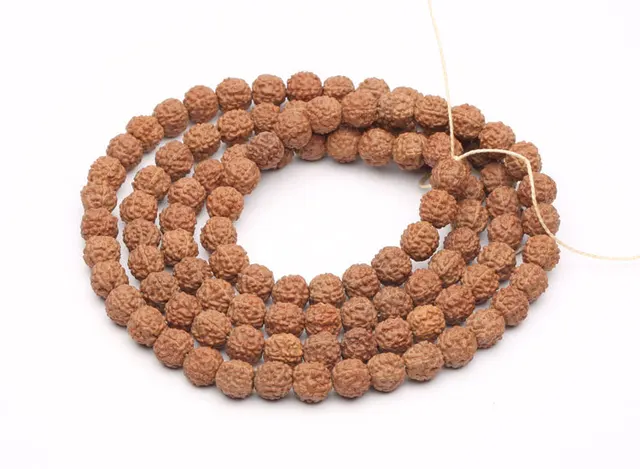 5/7/9mm Natural Rudraksha Mala 108 Beads Hindu Prayer Meditation