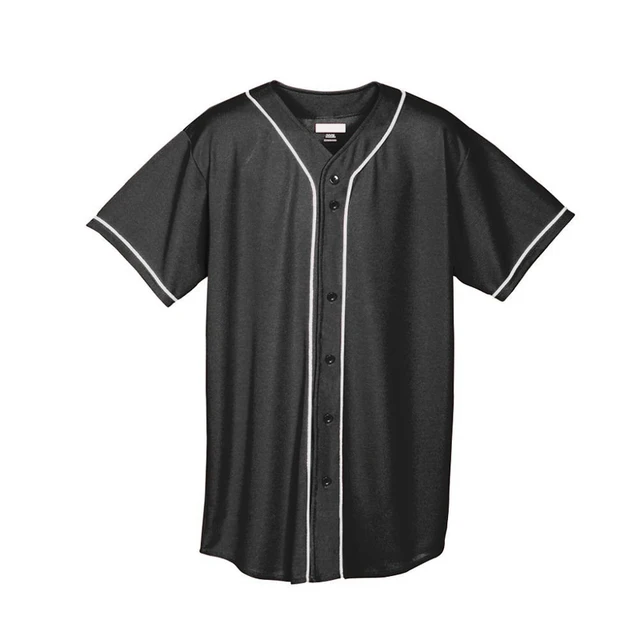 2016 new arrival simple short sleeve Cheap Blank Wholesale Black Plain Baseball Jerseys