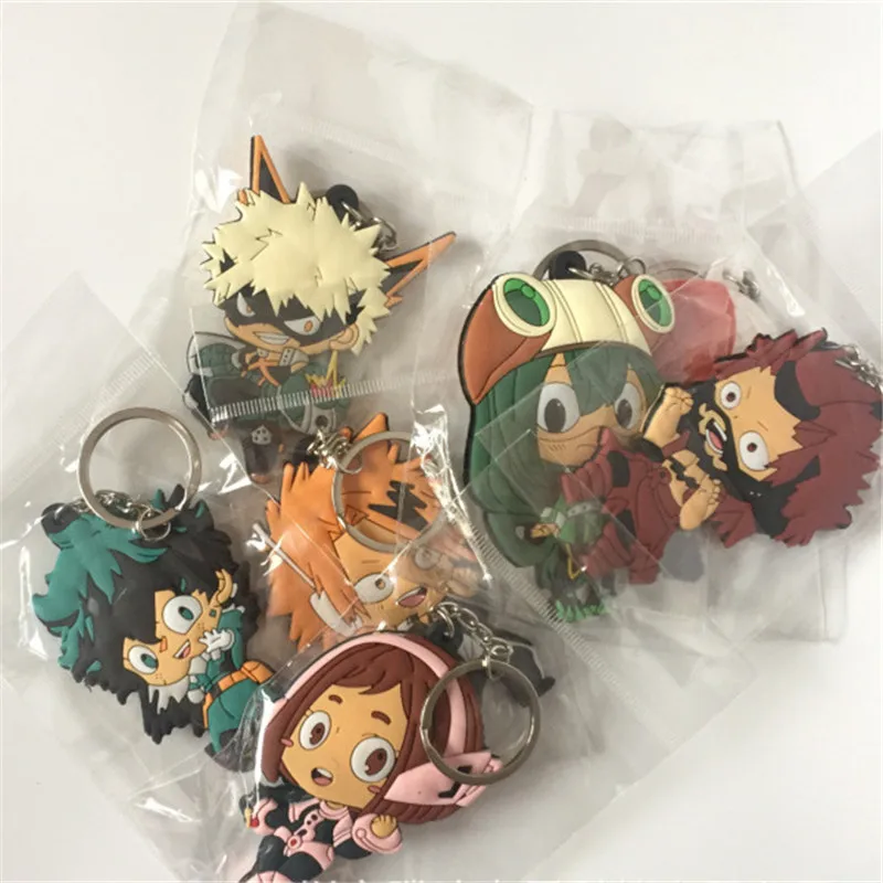 Anime My Hero Academia Figures Toys PVC Pendant Keychain Keyring Key Bag Pendants Dolls Kids Friends Gift  6-8cm (1)