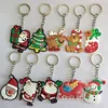 Random Christmas Tree Series Santa Claus Soft PVC Keychain Key Rings Decor Xmas Toys CA2150