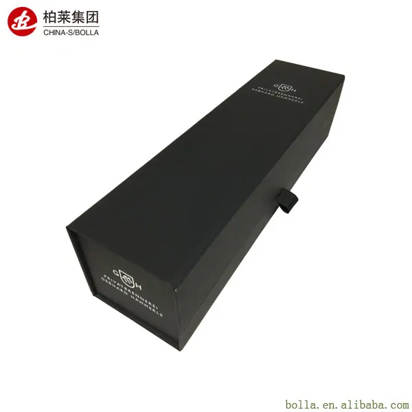custom black gift paper folding packaging wine box