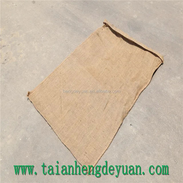 logo printed natural burlap linen jute flax cloth drawstring