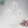 3 Arms clear glass candelabra with diamond and beads design crystal glass candleabras for wedding