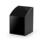 Office Desktop Stationery Black Acrylic Wooden Grain Makeup Brush Receiver Pen Holder