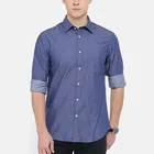 Custom turn-down collar men's button up denim shirts long sleeves