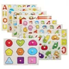 30cm Kid Early Educational Toy Alphabet And Digit Learning Wooden Jigsaw Puzzle Hand Grab wooden alphabet puzzle