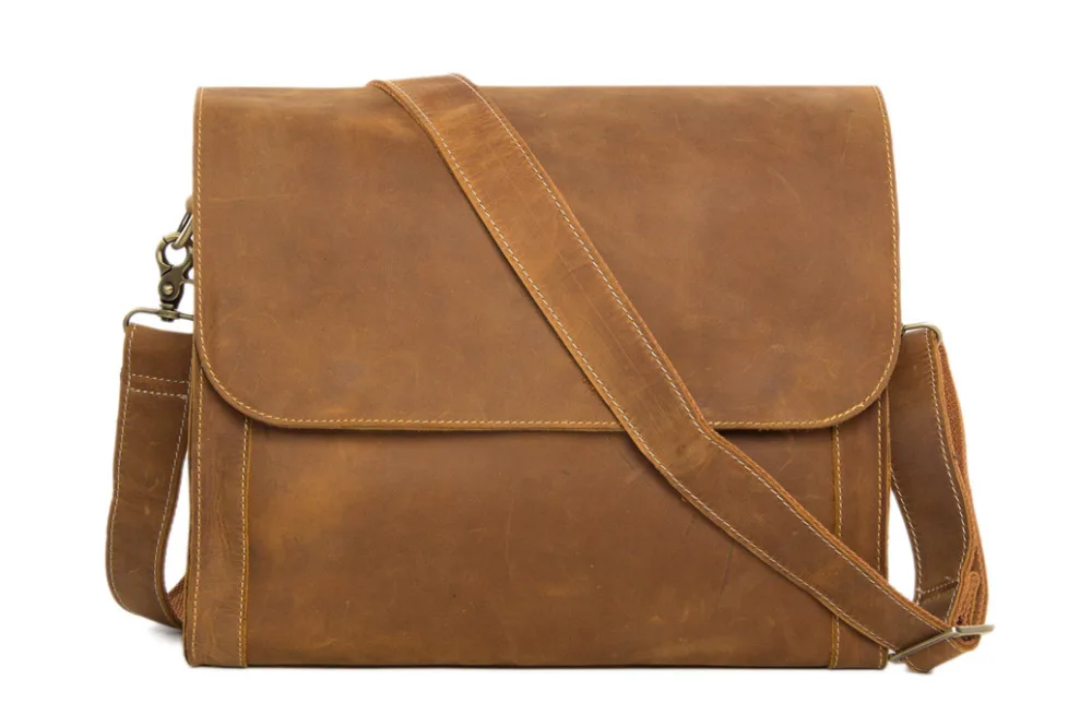 ROCKCOW High Fashion Genuine Leather Shoulder Bag Messenger Bag Leather Statchel Bag Vintage Retro Look For Gift PD01