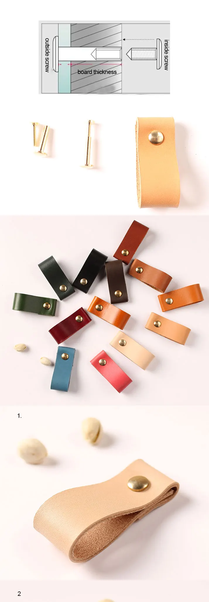 Cabinet Handle Soft PU Leather Dresser Drawer Door Knobs Pull Handle Furniture Hardware Dresser Knobs Furniture Knob   VT-01.141