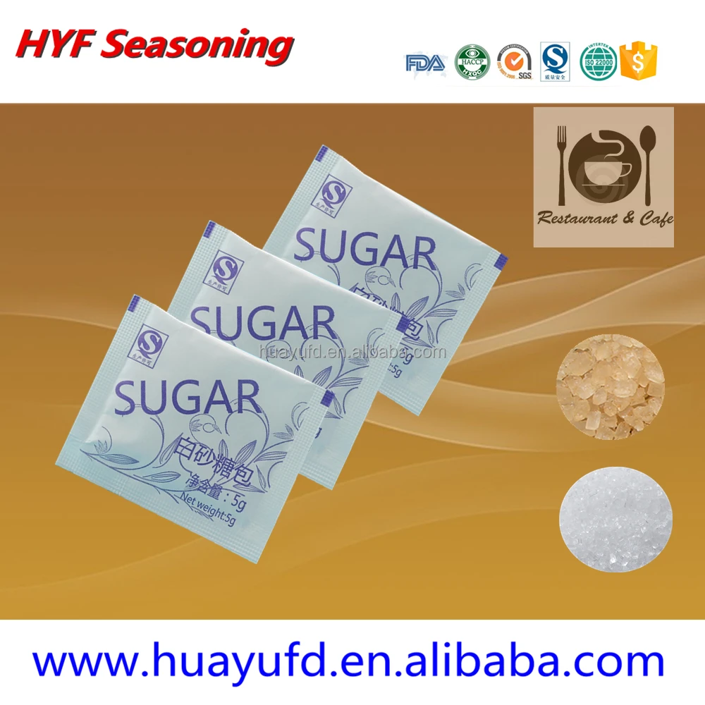 huayu sugar sachet refined sugar icumsa 12-15 flavored sachet