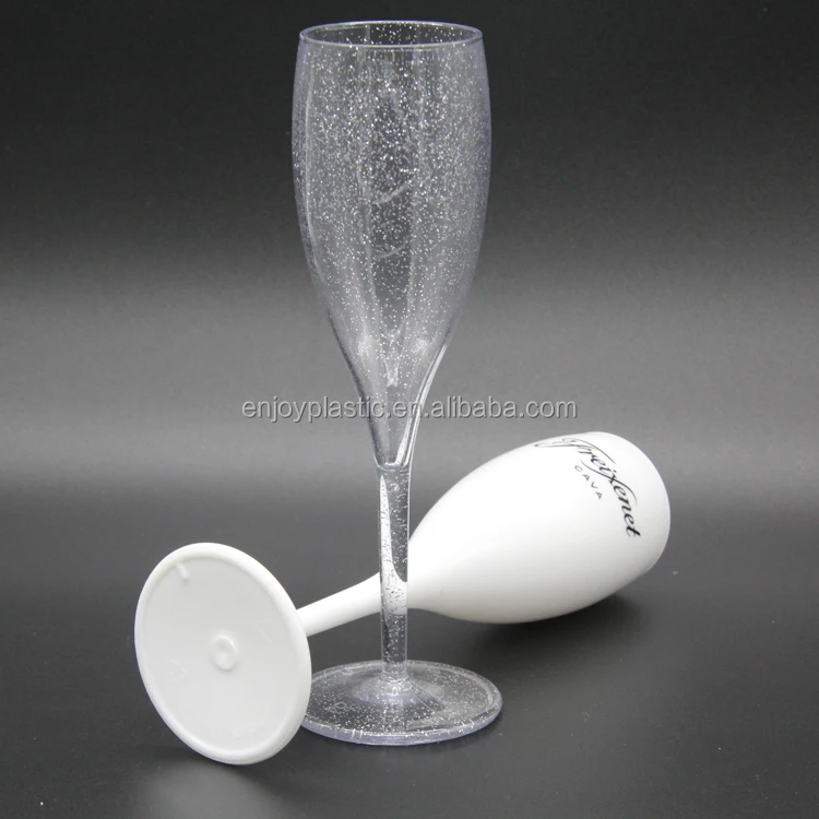 130 мл изготовленный на заказ многоразовый блеск пластичный шампанское стеклянный флейты шампанского пластичный
