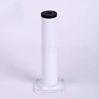 30mm round white steel chair legs adjustable with plastic caps metal furniture legs
