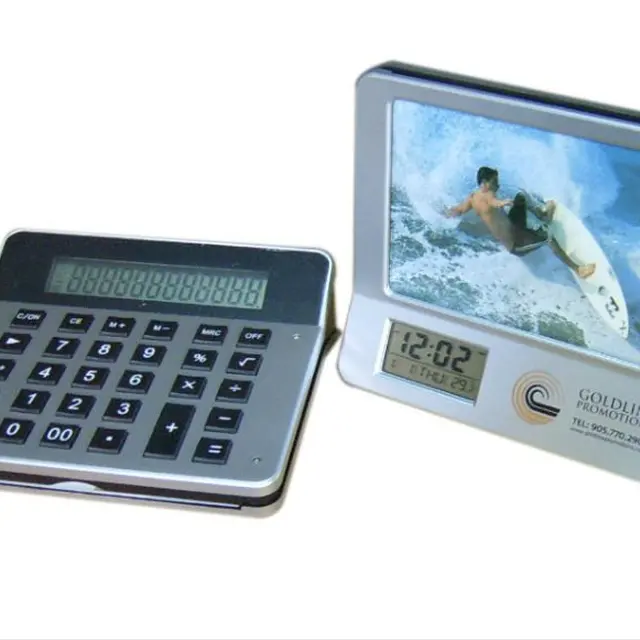 3 in 1 multifunction photo frame with calculator clock