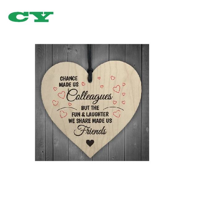 and laughter novelty wooden hanging heart leaving gift plaque