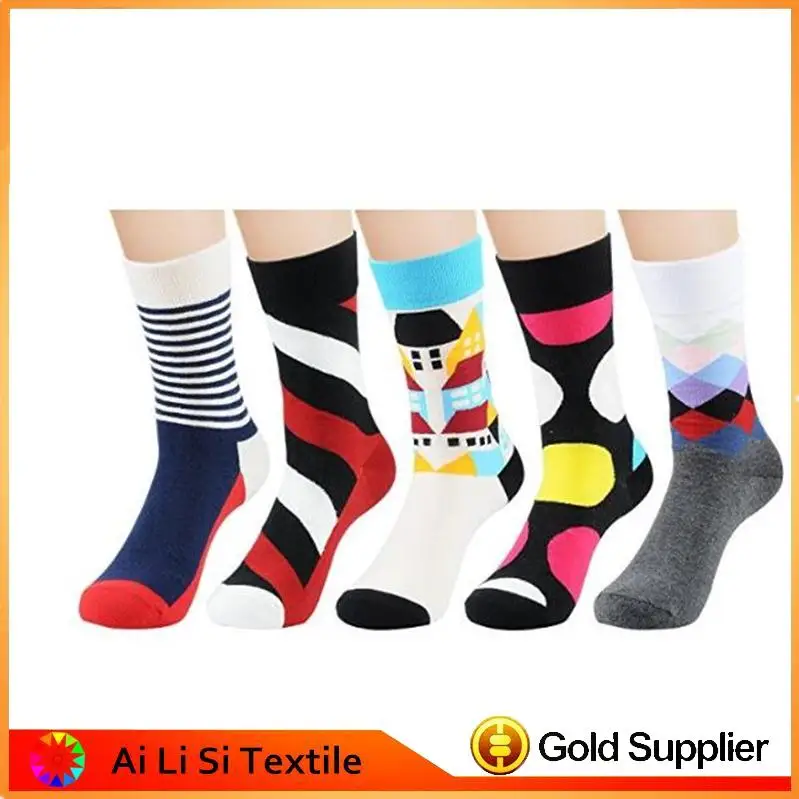 Hot selling Christmas Kawaii Funny Sock Stripes Argyle Colorful Men's Dress Socks made in China