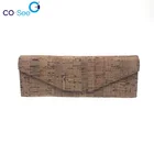 High quality eco cork wooden slim magnetic foldable glasses handmade triangle custom logo sunglasses case