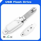 OEM New Leather USB Flash drive White Leather USB Memory with Customer 's LOGO