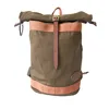 Wholesale casual heavy canvas and leather tote school bag backpack for travel