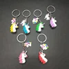 Hot Selling Amazon Capsule Toys Girl Accessaries Soft PVC Promotional Toy 3D Unicorn Shaped Keychain Key Ring