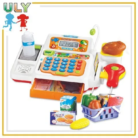 Funny kids educational pretend play toys plastic scanner toy cash register