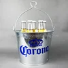 cheap galvanized beer metal ice bucket 6 bottles custom