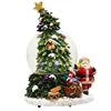 Polyresin wind up Santa water ball Christmas tree snow globe resin craft souvenir with music box