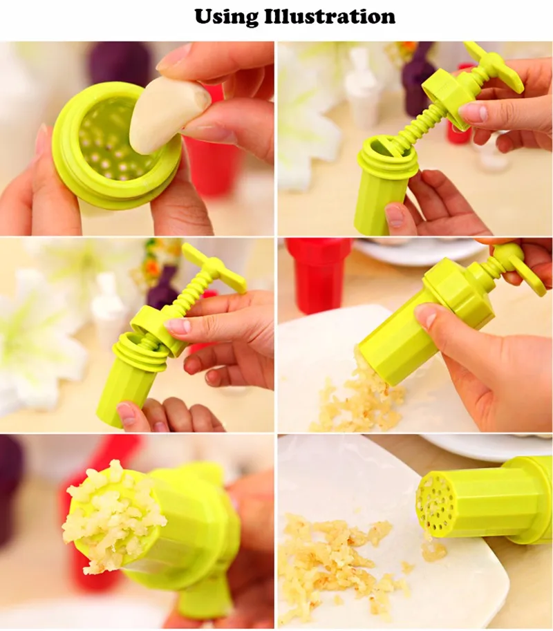 Kitchen Ginger Garlic Manual Press Twist Cutter Crusher Grinding Grater Planer Slicer Mini Cooking Tool KC1402