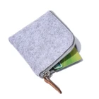 Wholesale High Quality Customized Mini Felt Zippered Coin Purse Money Cards Wallet Organizer Case Pouch Bag