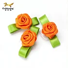 Handmade Satin Ribbon Rose Flower For Perfume Bottle Decoration