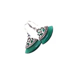 Antique jhumka jewelry silver model green emerald luxury turquoise earring