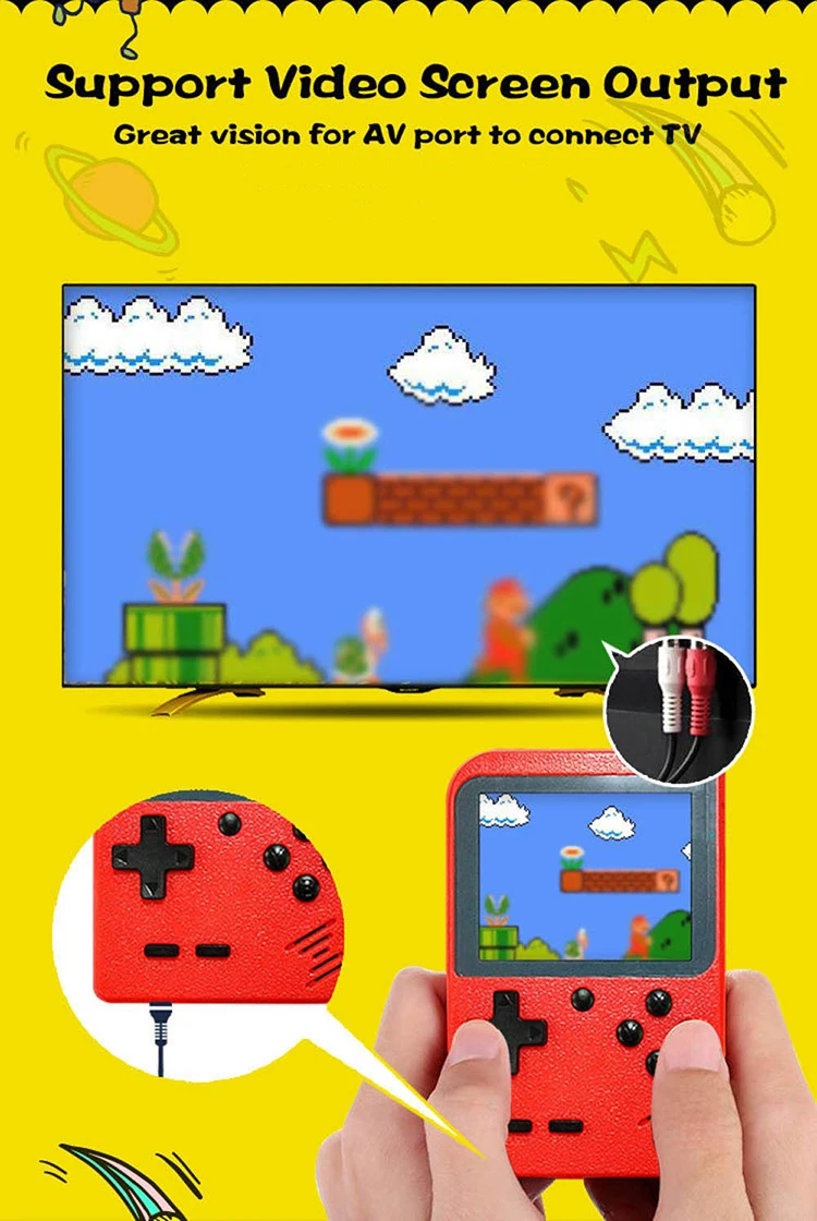 Mothca 400 Classic Retro Games 2.8 Inch 8 Bit Handheld Game Machine Portable Mini Video Game Console