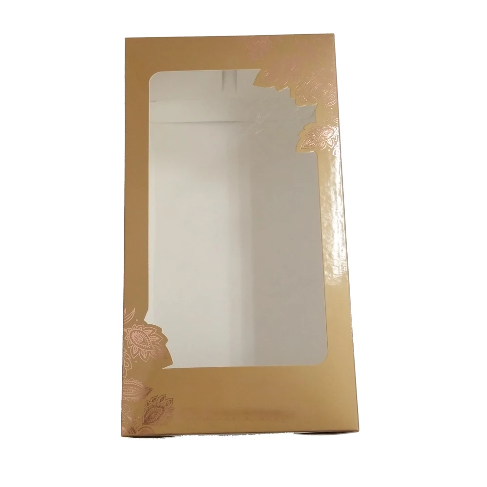 fancy cardboard gift box with window luxury custom packaging