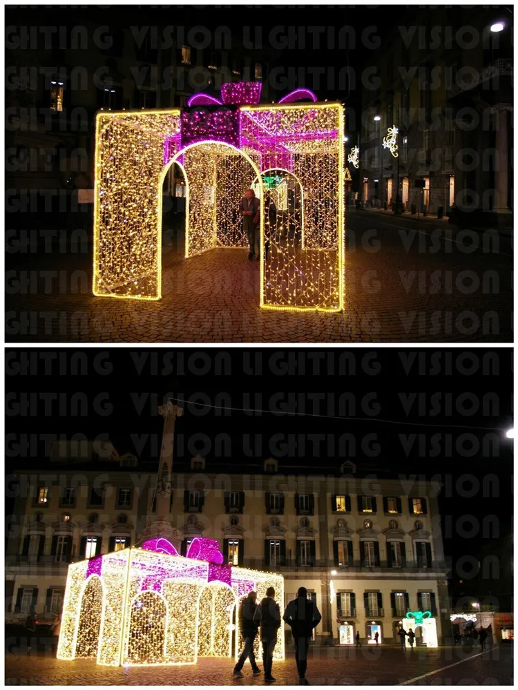 outdoor large 3d gift box motif lights - buy christmas large 3d