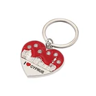 Souvenir Croatia flag metal epoxy heart key chain
