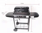 Wholesale 2 burner outdoor restaurant bbq gas grill malaysia barbecue with back burner wood infrared lava stone grill