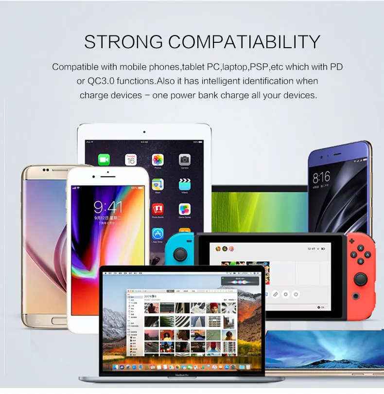 18w pd fast charging power bank 20000mah portable source battery chargers 12 volt type c laptop power bank - ANKUX.COM