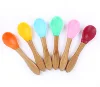 Luxury Bamboo silicone baby spoon