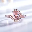 Nano Jewelry 925 Sterling Silver Rose Gold Plated Morganite Rings Engagement Ring Diamond