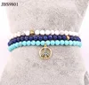 unique design gemstone blue white turquoise beads peace spiritual bracelet