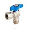 DN15 brass angle of boiler ball valve with male threads and forged body and nickel plating