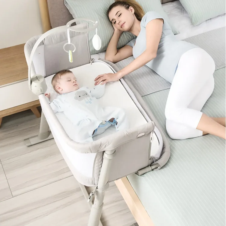 2020 Top Selling European Style 9 Options Adjustable Height Baby Bassinet Bed